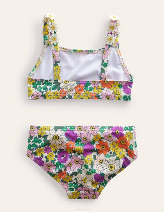 Boden vêtements floral d'orchidée ivoire et rayonnante bébé bikini à bretelles marguerites LB2X464