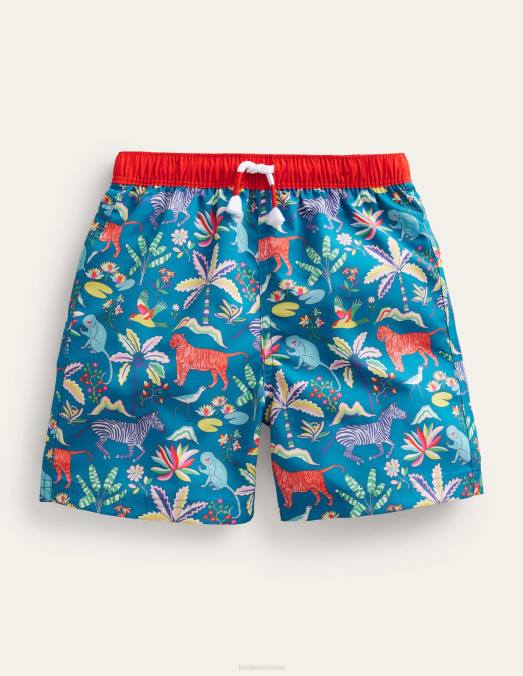 Boden vêtements jardin tropical bleu île bébé shorts de bain LB2X435