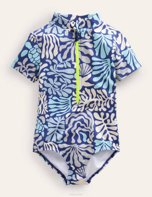 Boden vêtements récif de corail tribord bébé maillot de bain à manches courtes LB2X487