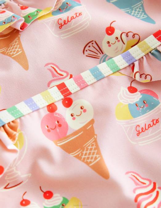 Boden vêtements rose française et petite glace bébé bikini à volants noué au dos LB2X3375