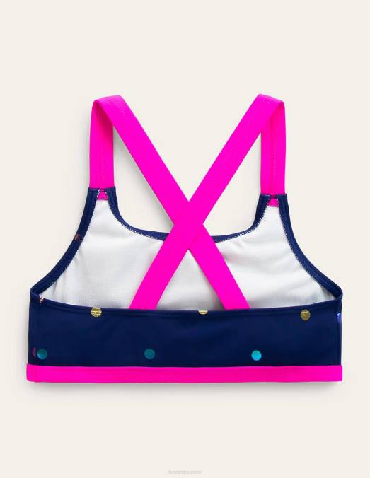 Boden vêtements tache de confettis en aluminium arc-en-ciel bébé haut de bikini croisé dans le dos LB2X466