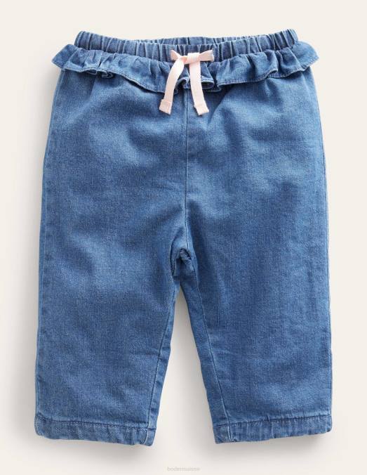Boden vêtements chambray moyen bébé bas tissé à volants LB2X3351