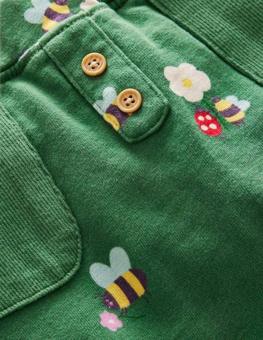 Boden vêtements insectes verts d'herbe profonde bébé bas en jersey imprimé LB2X3363