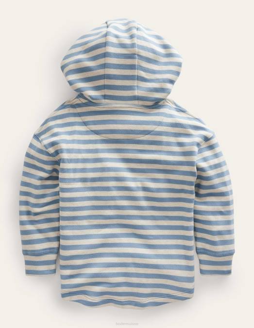 Boden vêtements bleu marine/gris chiné bébé sweat à capuche décontracté LB2X3417