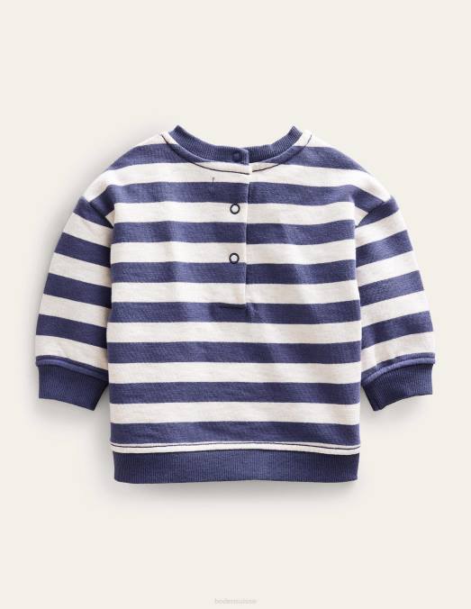 Boden vêtements flocons d'avoine/marine bébé sweat-shirt rayé LB2X3466