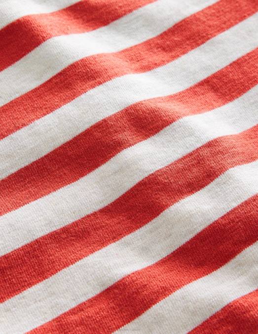 Boden vêtements flocons d'avoine/rouge bébé sweat-shirt rayé LB2X3494