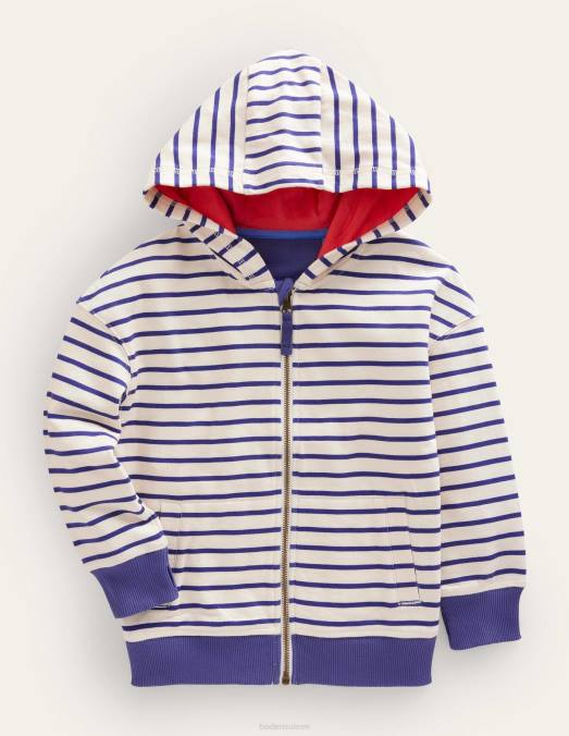Boden vêtements tribord/ivoire bébé sweat à capuche en jersey rayé LB2X3373