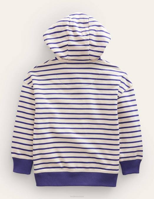 Boden vêtements tribord/ivoire bébé sweat à capuche en jersey rayé LB2X3373