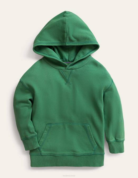 Boden vêtements vert herbe profonde bébé sweat à capuche teint en pièce LB2X3406