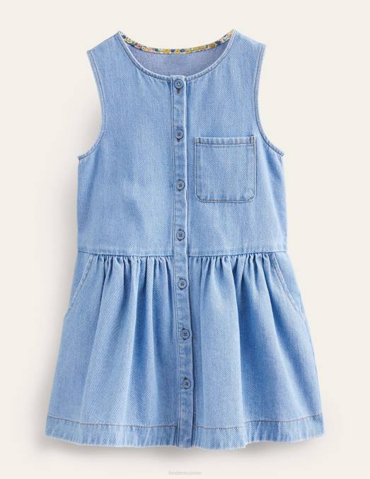 Boden vêtements chambray mi-vintage bébé robe chasuble à boutons LB2X352