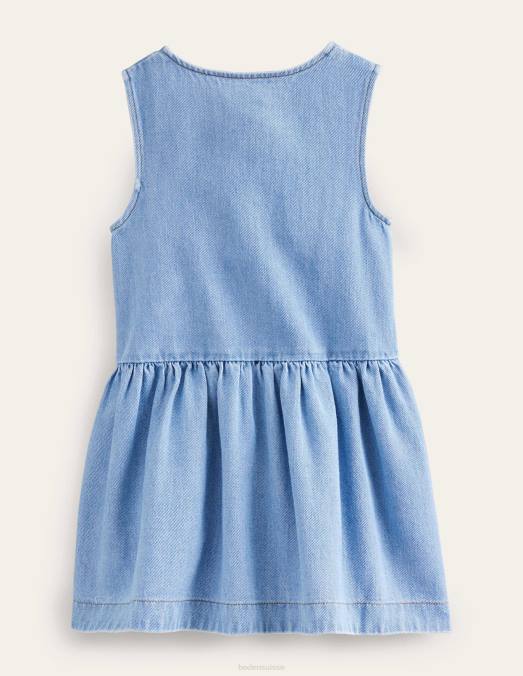 Boden vêtements chambray mi-vintage bébé robe chasuble à boutons LB2X352