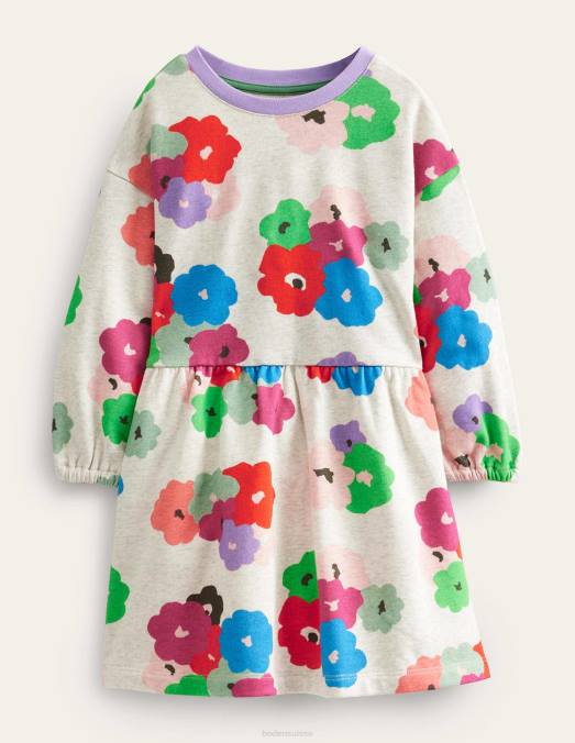 Boden vêtements floral abstrait multicolore bébé robe sweat décontractée imprimée LB2X361