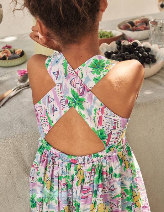 Boden vêtements impression multi-scènes bébé robe croisée dans le dos LB2X3401