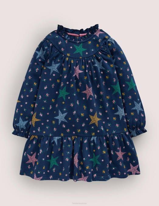 Boden vêtements motif floral étoile marine universitaire bébé robe sweat légère LB2X3459