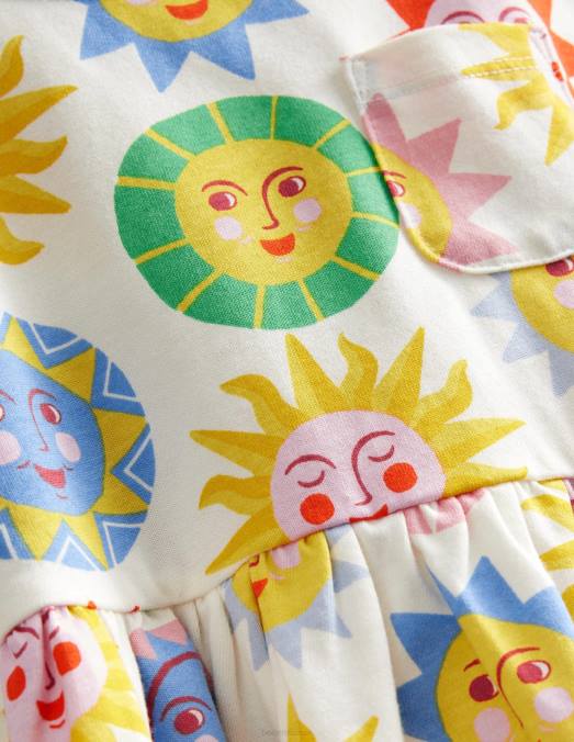 Boden vêtements multi soleil bébé robe en jersey amusante à manches courtes LB2X375