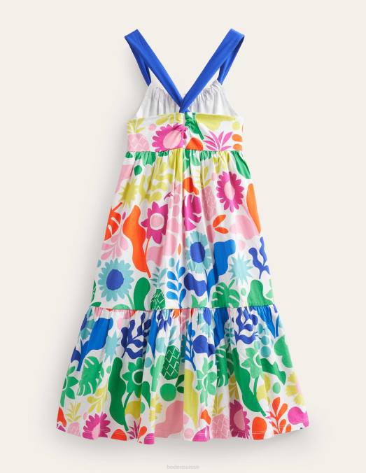 Boden vêtements multi vacances floral bébé robe longue en jersey à volants LB2X3482