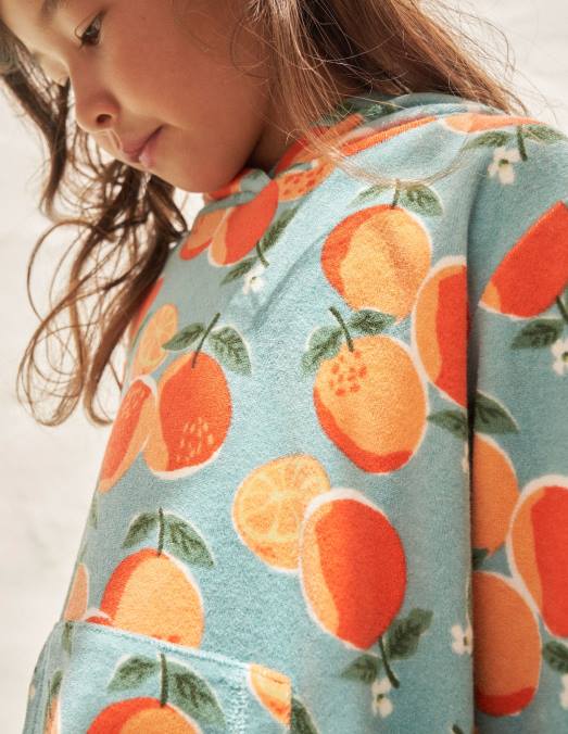 Boden vêtements oranges bleu aqua bébé robe de plage à motif en tissu éponge LB2X3464