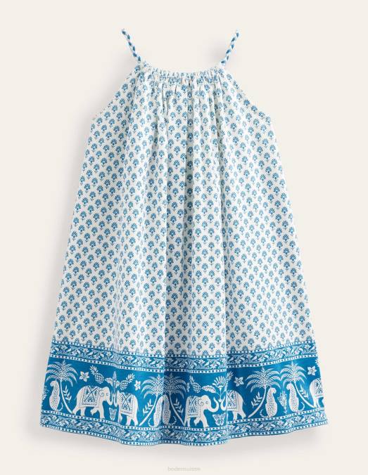 Boden vêtements ourlet goa bleu île bébé robe à bretelles en jersey tressé LB2X369