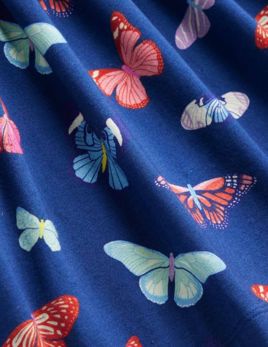 Boden vêtements papillons de la marine universitaire bébé robe en jersey amusante à manches longues LB2X351