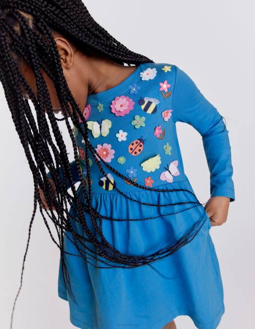 Boden vêtements penzance bleu floral bébé robe en jersey flottant LB2X3384
