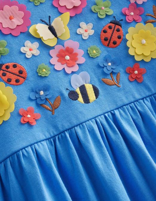 Boden vêtements penzance bleu floral bébé robe en jersey flottant LB2X3384