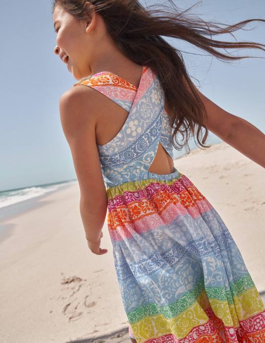 Boden vêtements rayures multiples de papier peint bébé robe croisée dans le dos LB2X3465