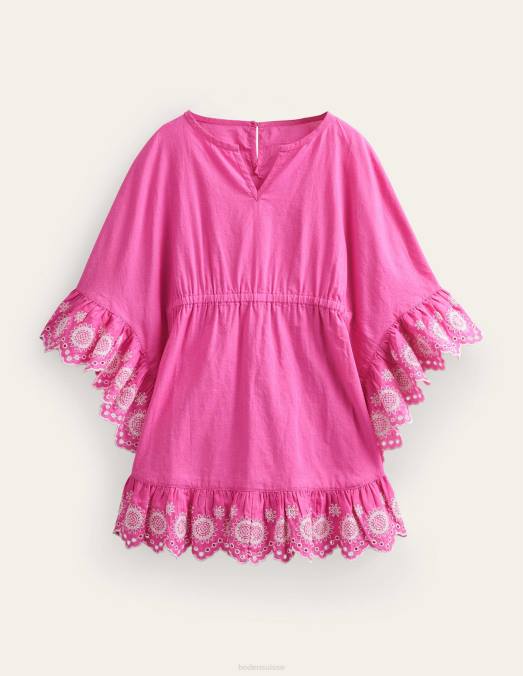 Boden vêtements rose chatouillé bébé caftan brodé LB2X3342