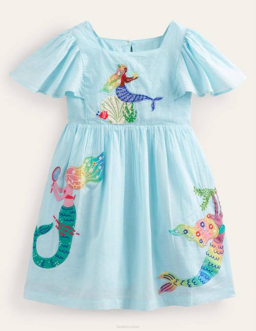 Boden vêtements sirènes aquatiques glacées bébé robe à appliques à manches flottantes LB2X365