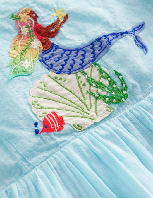 Boden vêtements sirènes aquatiques glacées bébé robe à appliques à manches flottantes LB2X365