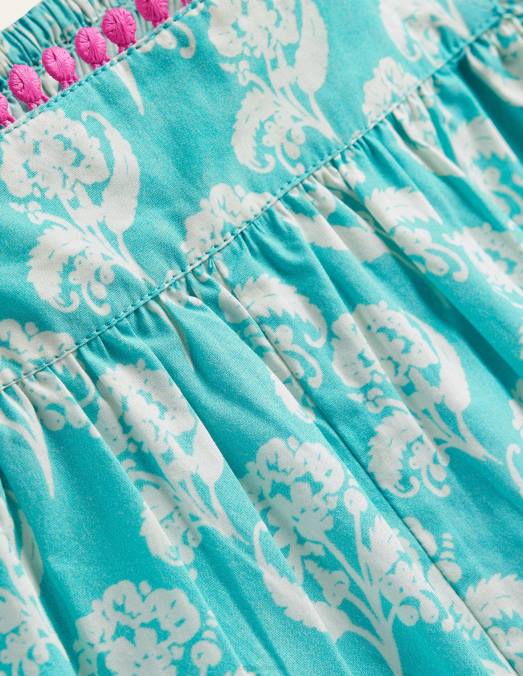 Boden vêtements timbre floral bleu delphinium bébé combinaison décontractée en popeline de coton LB2X356