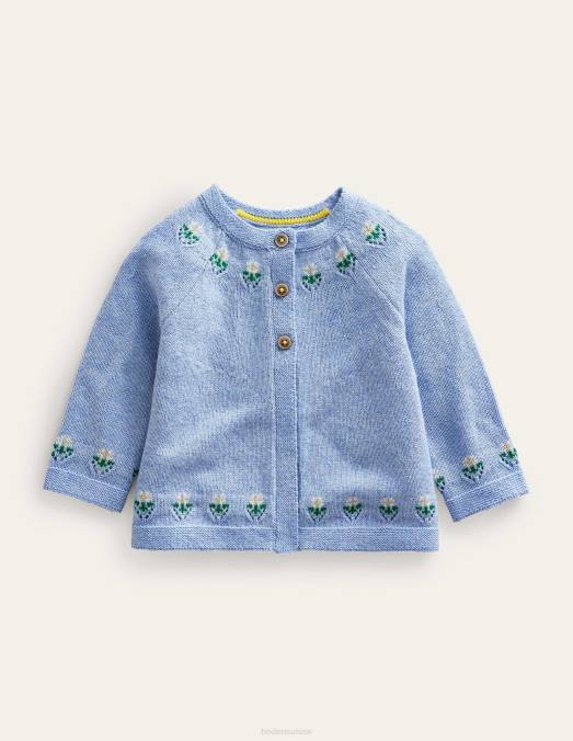Boden vêtements bleu brunnera bébé cardigan à fleurs brodées LB2X3438