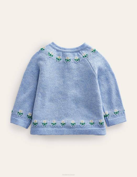Boden vêtements bleu brunnera bébé cardigan à fleurs brodées LB2X3438