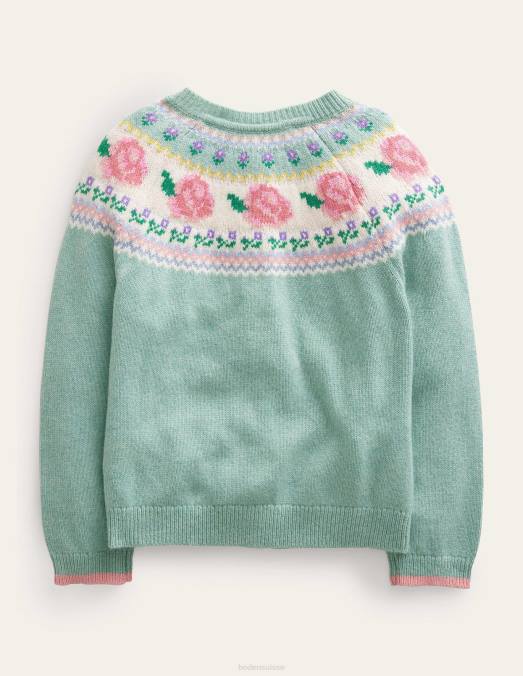 Boden vêtements fleurs de fumée verte bébé cardigan à motif îlot pour fête foraine LB2X542