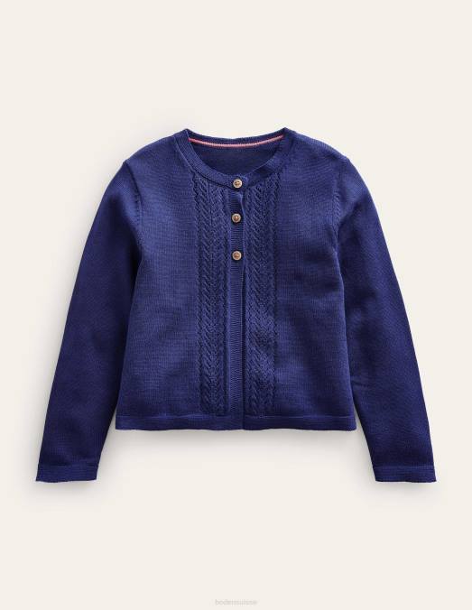 Boden vêtements marine universitaire bébé cardigan en coton pointelle LB2X533