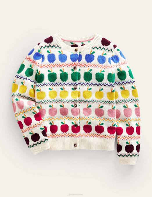 Boden vêtements pommes ivoire bébé cardigan en jacquard LB2X532