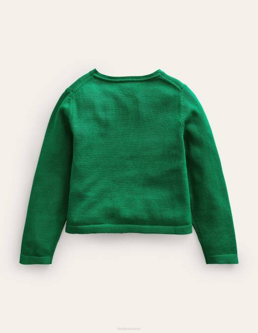 Boden vêtements vert profond bébé cardigan en coton pointelle LB2X539