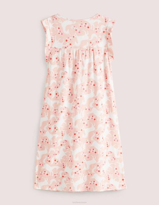 Boden vêtements boto rose licorne floral bébé nuisette imprimée à manches courtes LB2X528