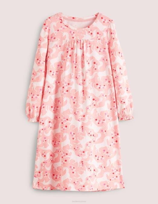 Boden vêtements boto rose licorne floral bébé nuisette imprimée à manches longues LB2X531