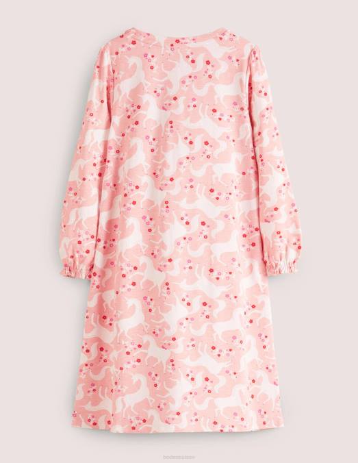 Boden vêtements boto rose licorne floral bébé nuisette imprimée à manches longues LB2X531