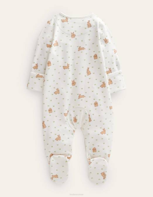 Boden vêtements champ de lapin en ivoire bébé gots - pyjama imprimé LB2X3340