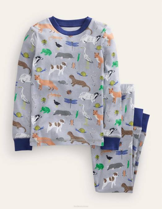 Boden vêtements sentier nature des marnes grises bébé pyjama caleçon long simple et confortable LB2X527