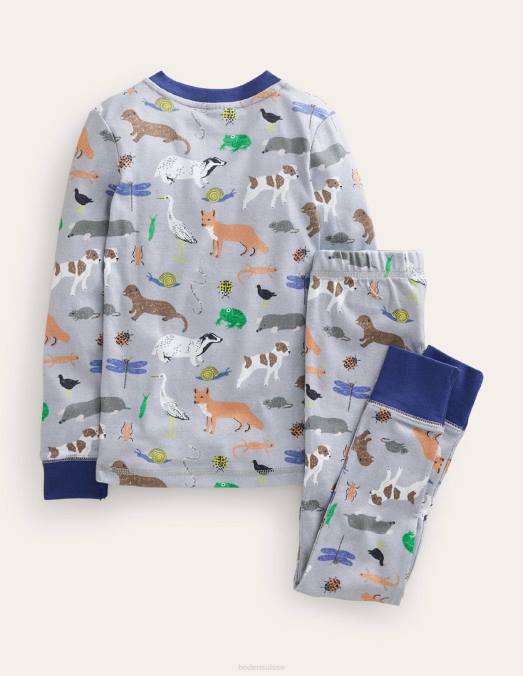 Boden vêtements sentier nature des marnes grises bébé pyjama caleçon long simple et confortable LB2X527