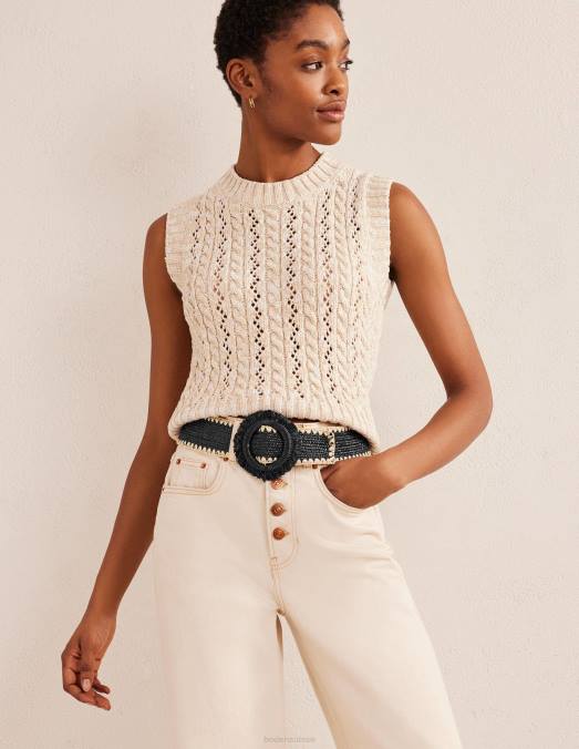 Boden accessoire noir femmes ceinture en raphia LB2X2385