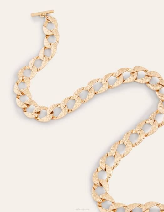 Boden accessoire or femmes collier à chaîne martelée LB2X733
