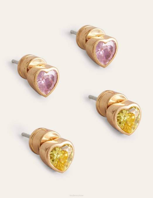 Boden accessoire multi femmes Lot de 2 boucles d'oreilles clous cœur LB2X740