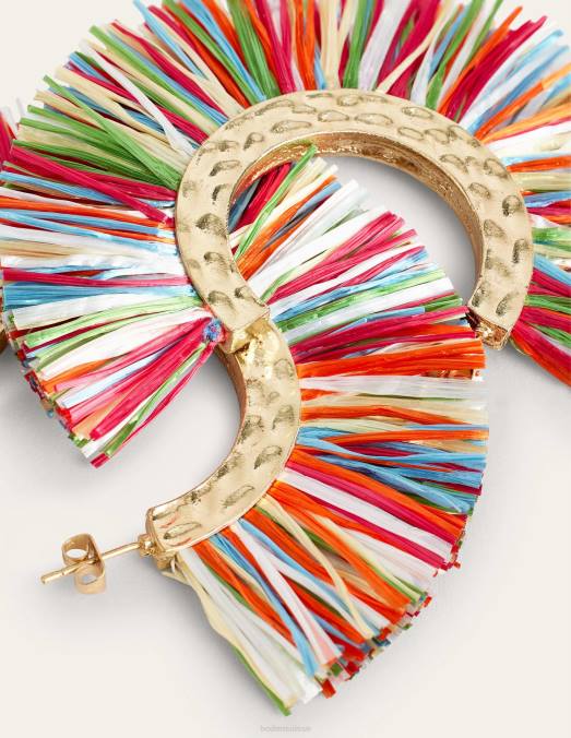 Boden accessoire multi femmes boucles d'oreilles créoles en raphia LB2X2353