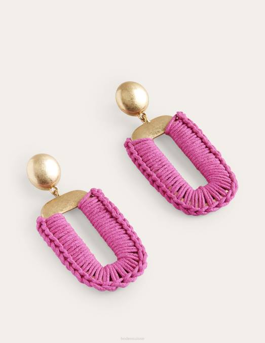 Boden accessoire rose incroyable femmes boucles d'oreilles rectangle enveloppées LB2X739