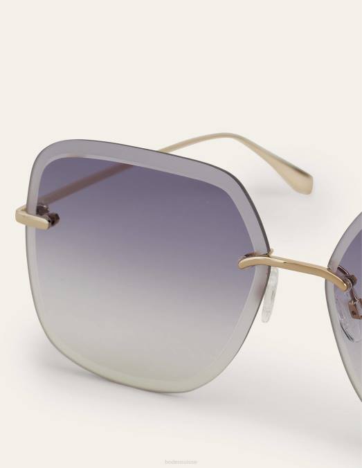 Boden accessoire bleu fumée femmes lunettes de soleil à bords biseautés LB2X2336