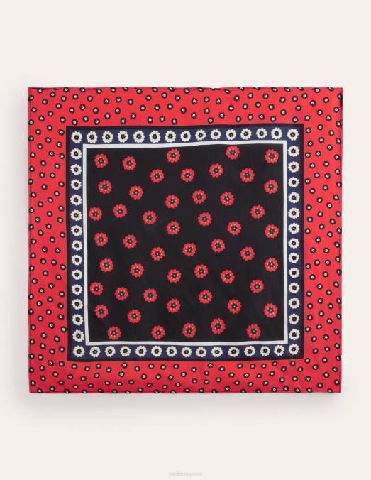 Boden accessoire bourgeon noir et pétunia femmes écharpe en soie LB2X2368