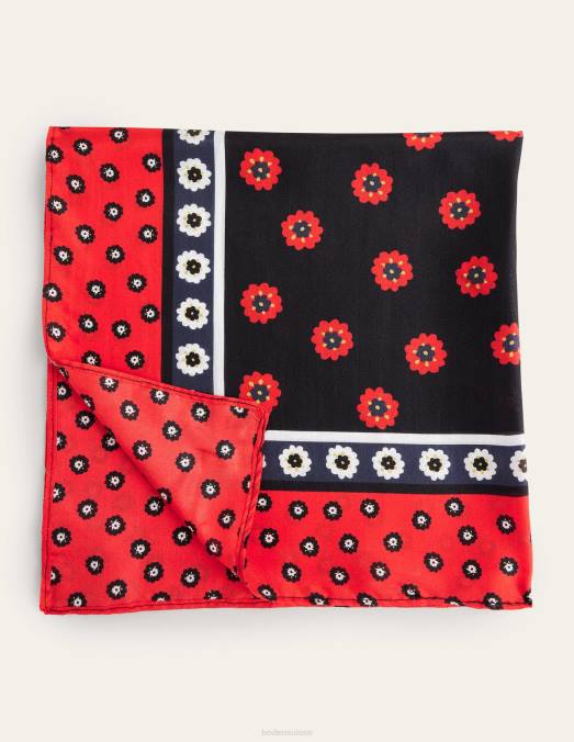 Boden accessoire bourgeon noir et pétunia femmes écharpe en soie LB2X2368
